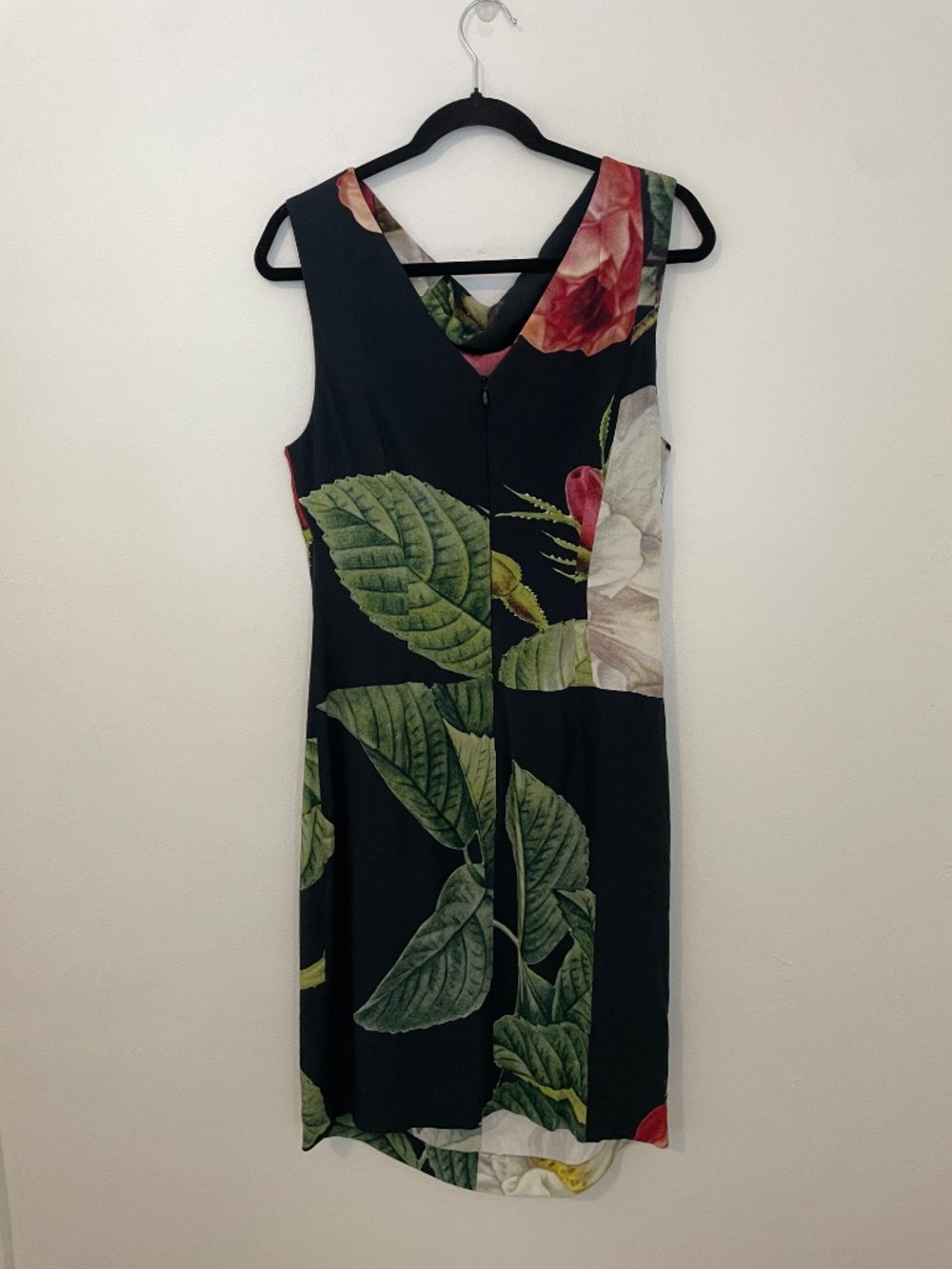 Vivienne Westwood Anglomania Black Floral Print Midi Cocktail Dress, Size US 10 - Picture 5 of 14